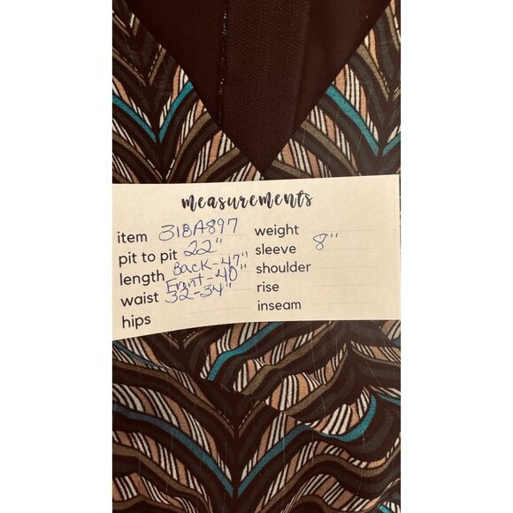 NWT City Studio Size 15 Multicolor Chevron Wrap Dress Ruffle Hem V-Neck - Picture 10 of 16